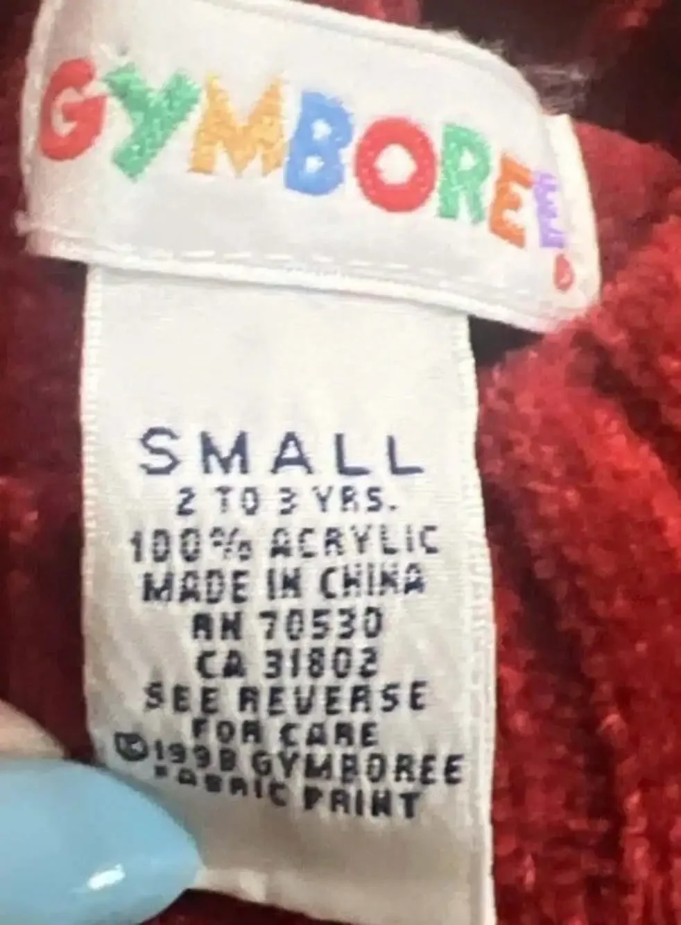 Vintage Gymboree Red Floral Print Mock Neck Sweater Small 2-3 Years Retro Y2K